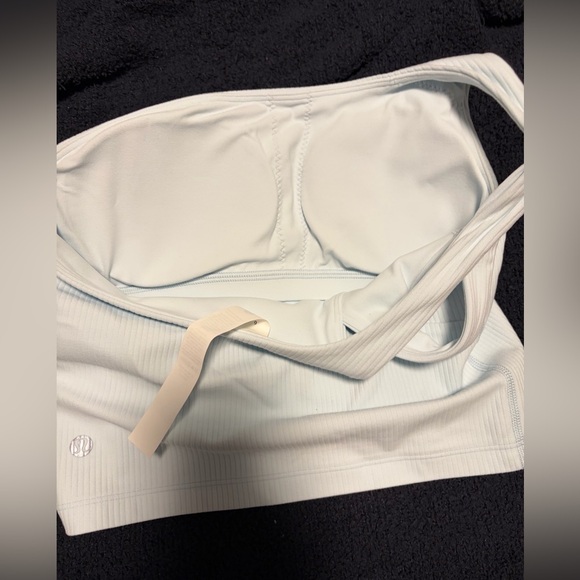 NWOT Lululemon Nulu Ribbed Asymmetrical Yoga Tank Top in Sheer Blue - Picture 10 of 11